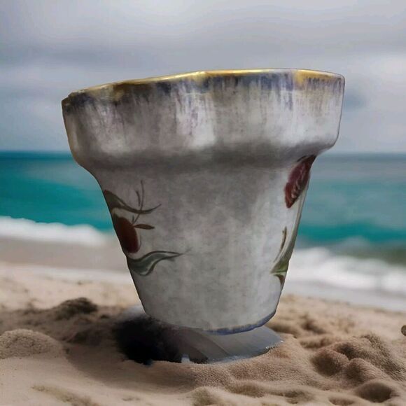 Vintage ITALY ART POTTERY Vase Flower Pot Flowers MCM Mid Century Modern - Picture 3 of 5